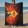 1pc Fire, Eye, Fantasy  - Throw Blanket, Soft, Flannel Blankets, Living Room,  All Seasons Use-1021209