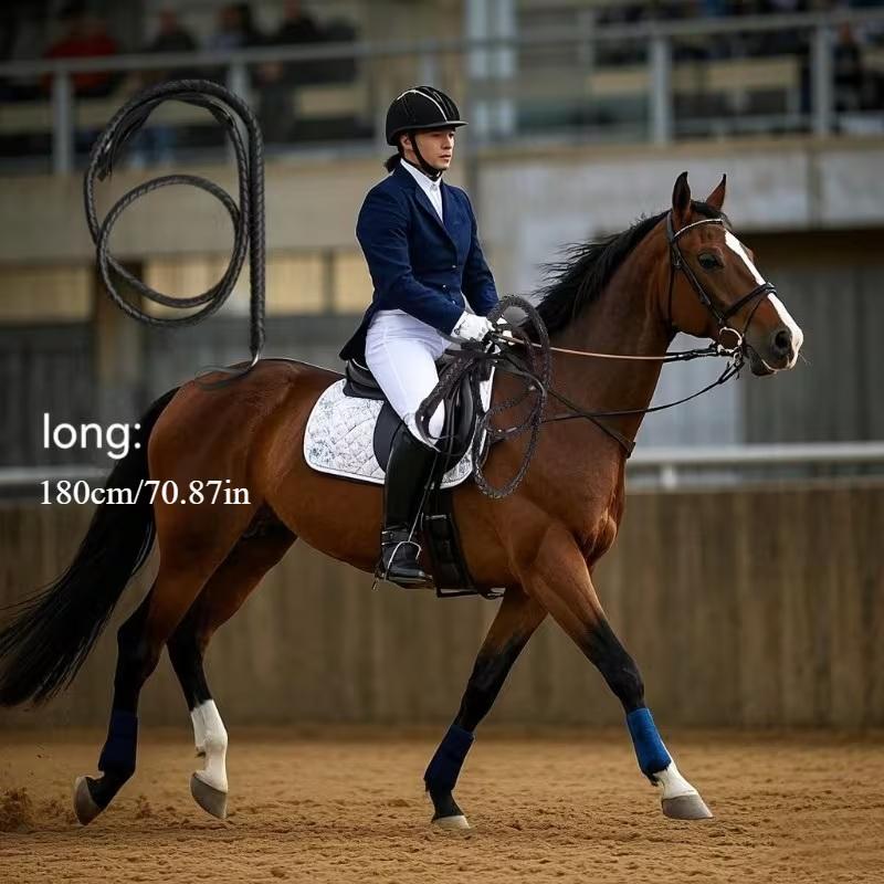 1 Stück Western-Cowboy-Peitsche für Reiter mit ergonomischem Griff und langem Griffdesign, geeignet für Reitsportbegeisterte.