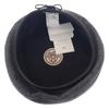 HERMES  H212010N_GF58 58  beret CHARBON/gray cashmere/leather Women