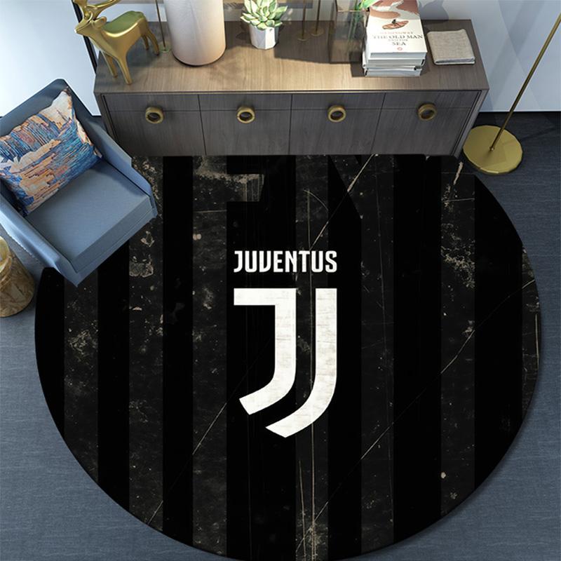 Juventus Football Club3 Round Area Rug,Carpet Rug for Living Room Bedroom Sofa Playroom Decor,Non-slip Floor Mat