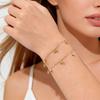 Dainty Bowknot Bracelet for Women, 18K Gold Plated Stainless Steel Adjustable Chain Zircon Bow Bracelet, Non-fading Jewelry Gift