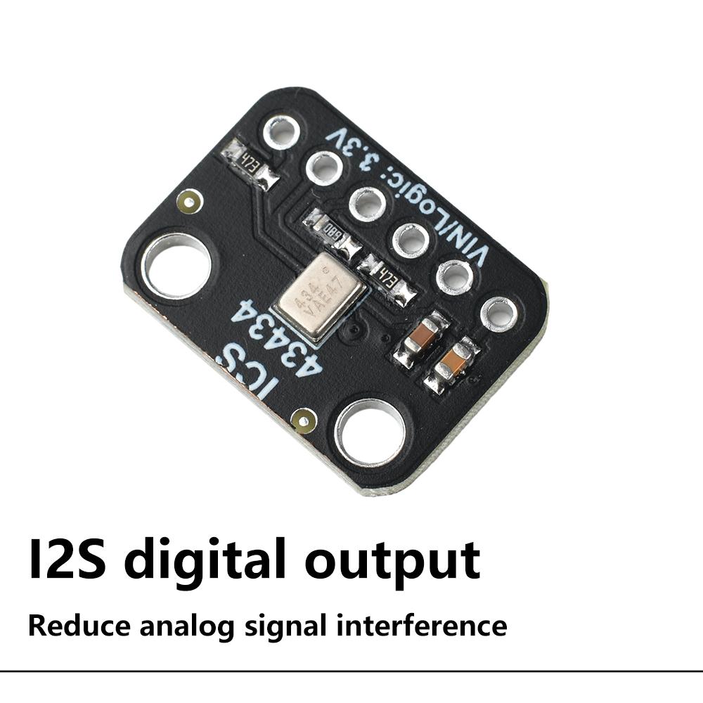 ICS-43434 I2S MEMS Microphone Module With Pins DC 1.5V-3.6V Low-Pass Filter Module High Signal-to-noise Ratio 65dBA SNR