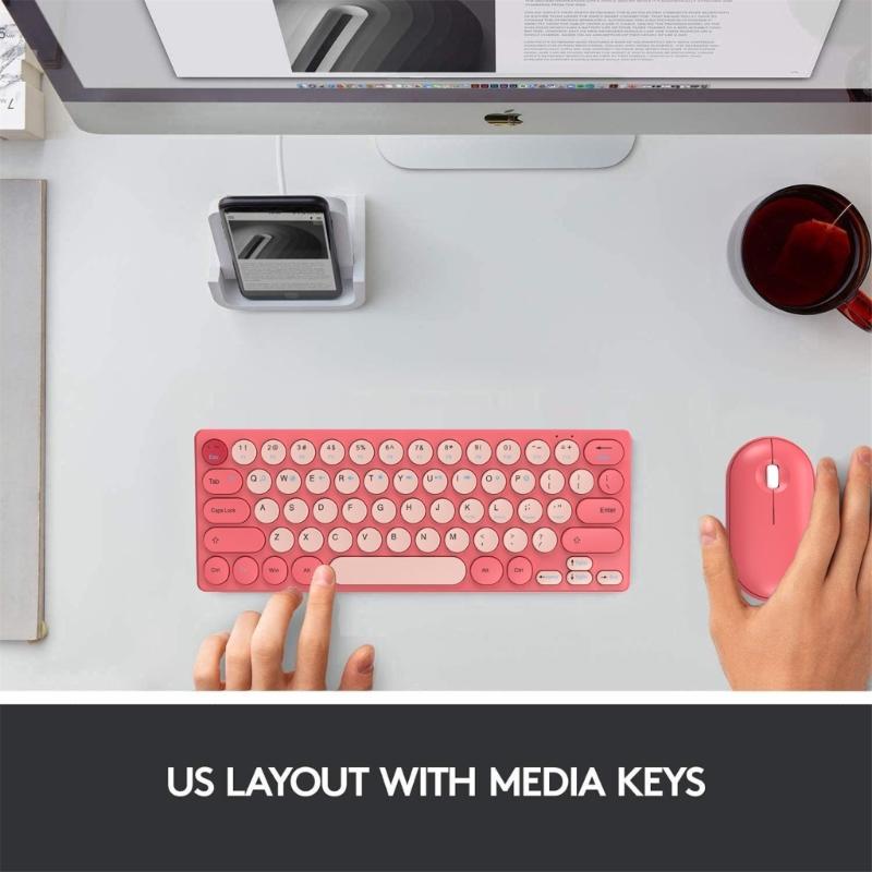 Silents Clicks Wireless Keyboards Mouse Set Round Retro Keycaps 2.4G Connectivitys Portable For Desktop Office Travel Use