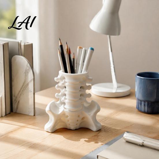 Unique Office Accessories Simulated Spine Pen Desktop Organizer Skeleton Holder Creative Durable Novelty Container PLA 3D Printed Anatomy