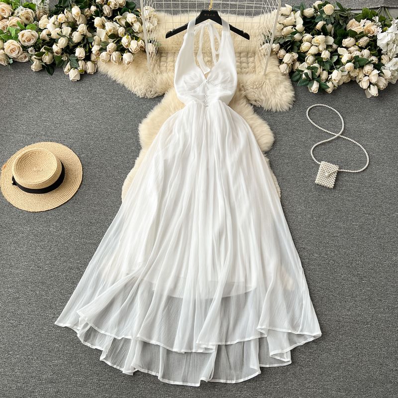 Gentle Dress Summer New Arrival Open Back Sexy Halter
