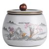 Ceramic Ru Kiln Tea Sealed Moisture-proof Jar Household Tea Storage Jar Retro Kung Fu Set Tea Storage Warehouse