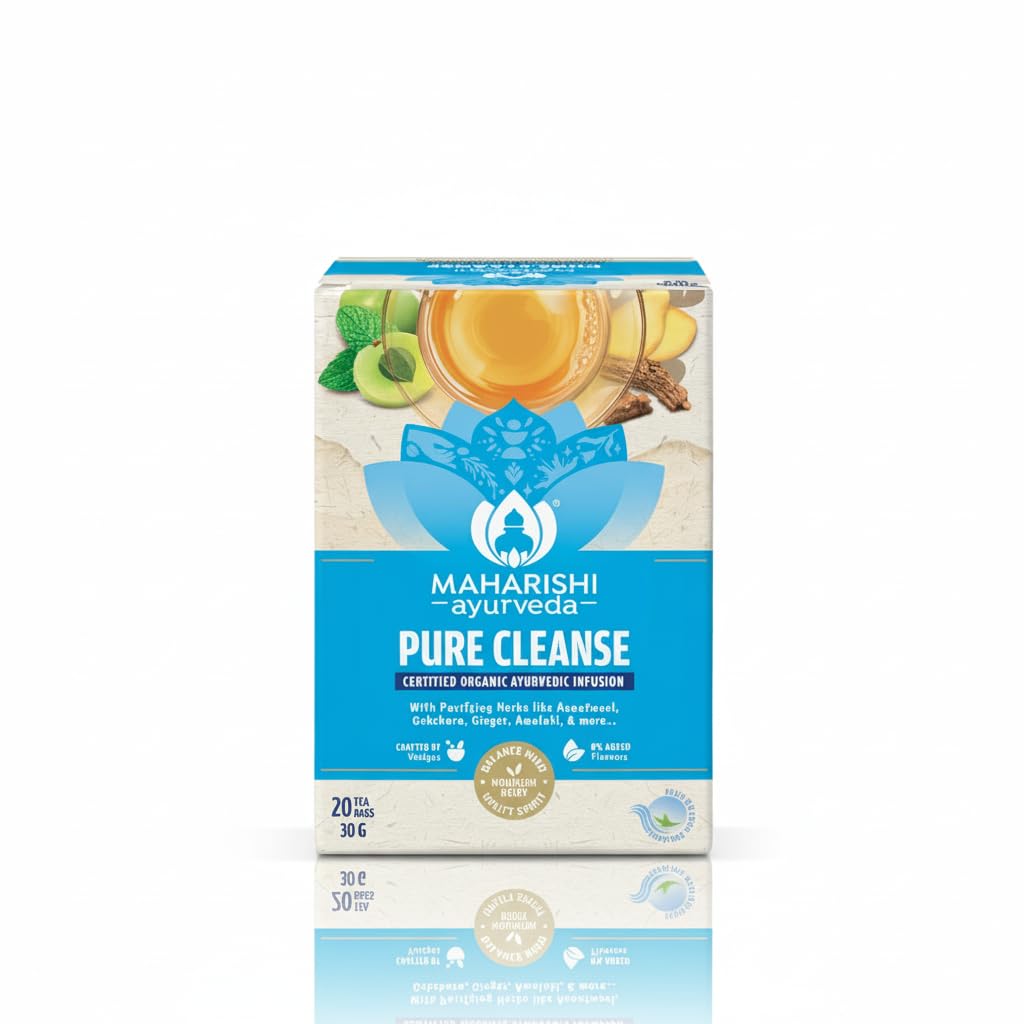 Органический сертифицированный травяной чай Maharishi Ayurveda Pure Cleanse | С Анантамулом, Амлаки, Имбирем и Мятой | Поддерживает естественное очищение и баланс