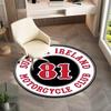 Gang Violence Motorcycle Enthusiasts Hells Angels Motorcycle Club Circular Carpet Is Soft, Home, Bedroom, Door Mat Decoration, and Non Slip Carpet E3
