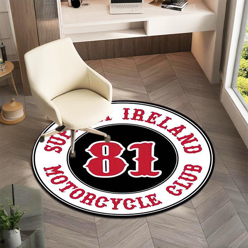 Gang Violence Motorcycle Enthusiasts Hells Angels Motorcycle Club Circular Carpet Is Soft, Home, Bedroom, Door Mat Decoration, and Non Slip Carpet E3