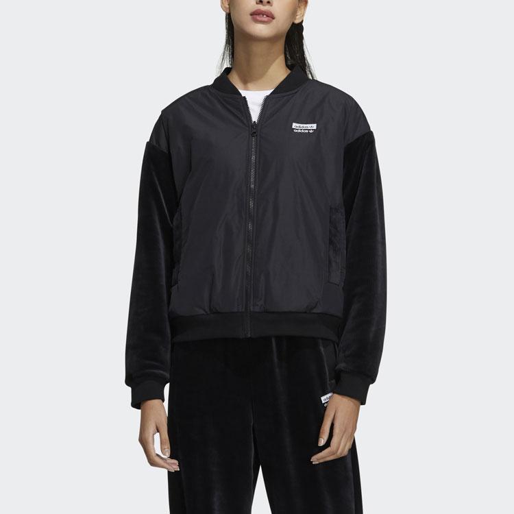 Adidas Originals R.Y.V. Sports Casual Reversible Zipper Jacket Women Jackets Black GU1399