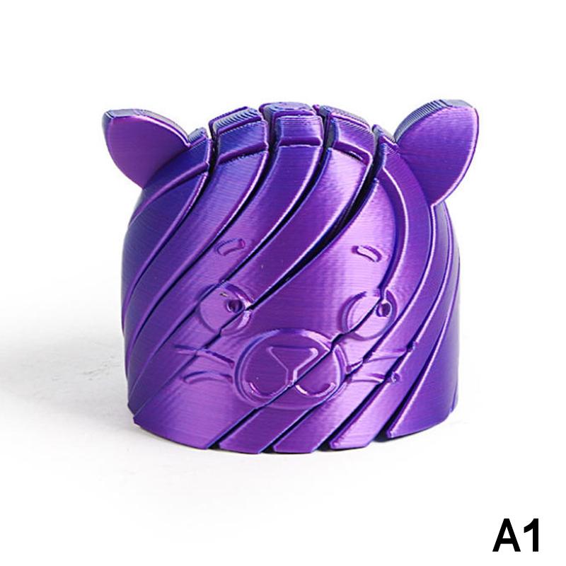 Liquid Cat Fidget Toy 3D Printed Twistsphere Deformable Relax Ball Ornament Anxiety Relief Toys For Office Home And Travel