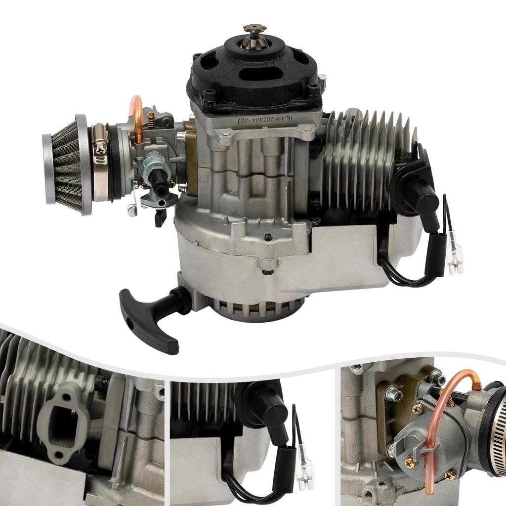 2 Stroke Gas Motor 49cc Mini Motorcycle Engine 12500 Rpm Gasoline Generator 3hp Single Cylinder Dynamo 1.9kw Electronic Ignition