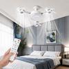 2-in-1 lamp fan light, spiral ceiling fan with controller (3 heads) | LED ceiling fan with foldable blades, 3 color temperatures, quiet breeze, 1 unit