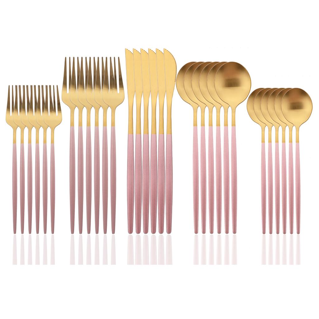 30 Teile/satz Geschirr Matte Schwarz Messer Salat Gabeln Dessert Löffel Besteck Set Edelstahl Besteck Familie Geschirr für Party