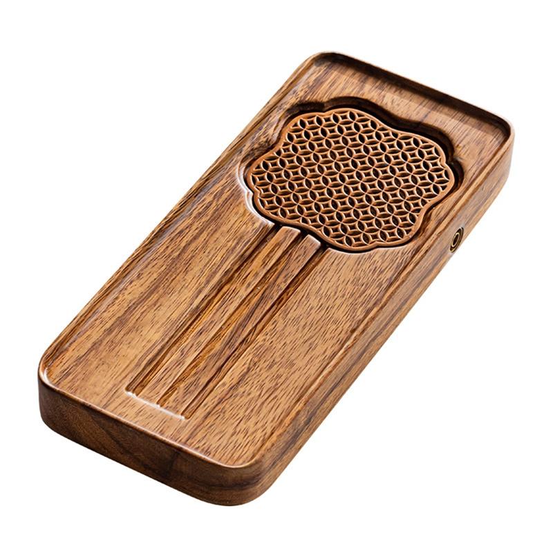 B97A-Solid Wood Walnut Tea Tray Dual-Purpose Dry And Wet Use Ideal For Tea Enthusiasts