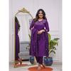 Women's Rayon Embroidered Flared Kurta with Pant And Dupatta Sets