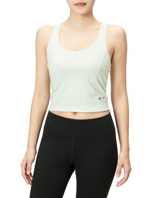Parley Run for the Oceans Cropped Tank Top ETV56 Linen Green Women's (HS9061) J/S