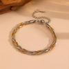 Women's Titanium Steel Color-Preserving Woven Snake Chain Layered Bracelet