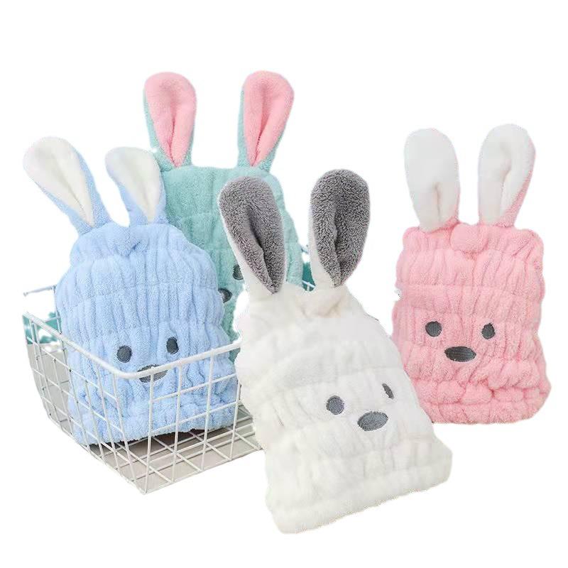 Individually Wrapped Children's Coral Fleece Quick-Dry Hair Cap