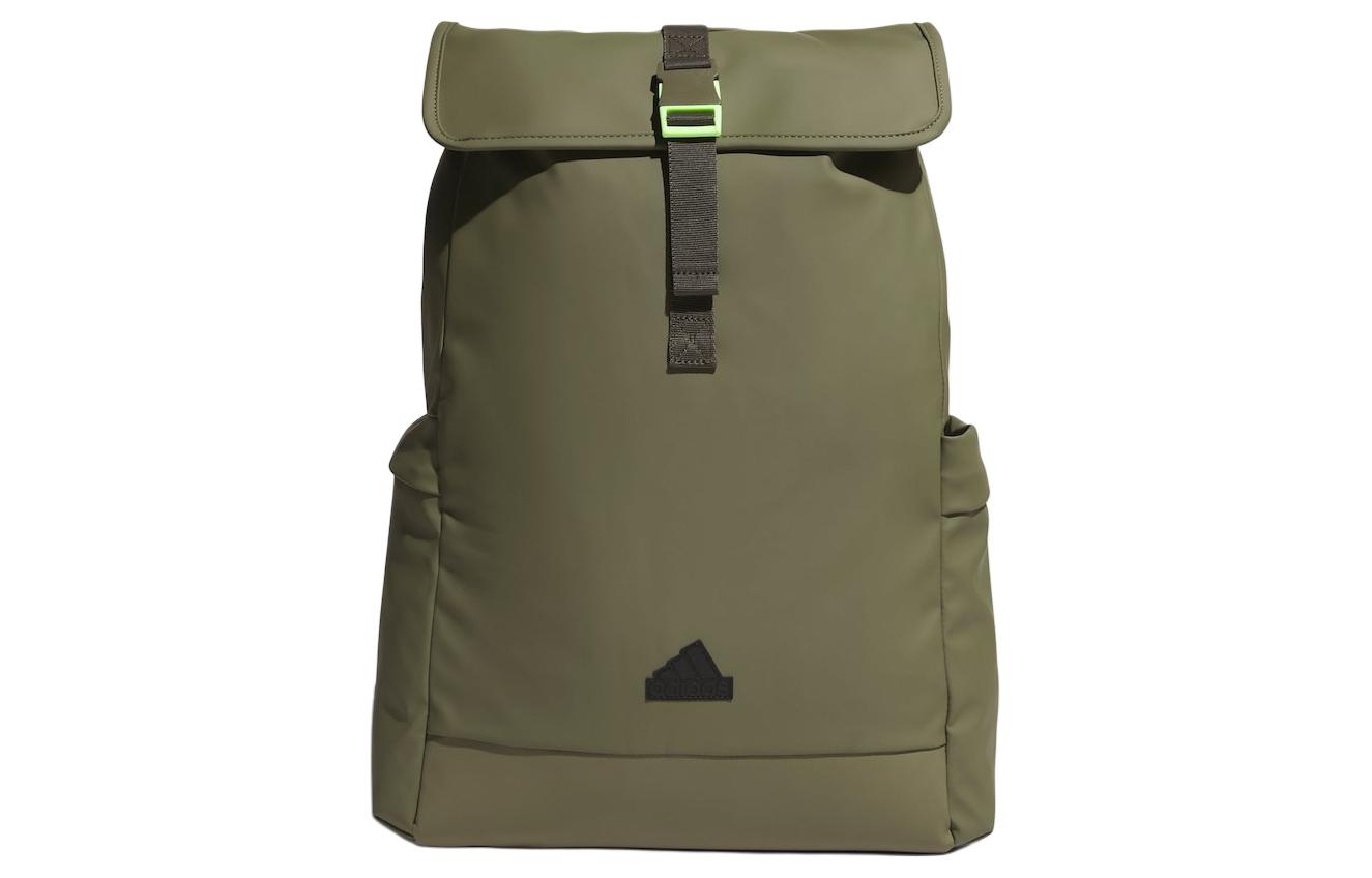 Adidas Polyurethane, Artificial Leather Backpack Regular Unisex Army Green JF6587