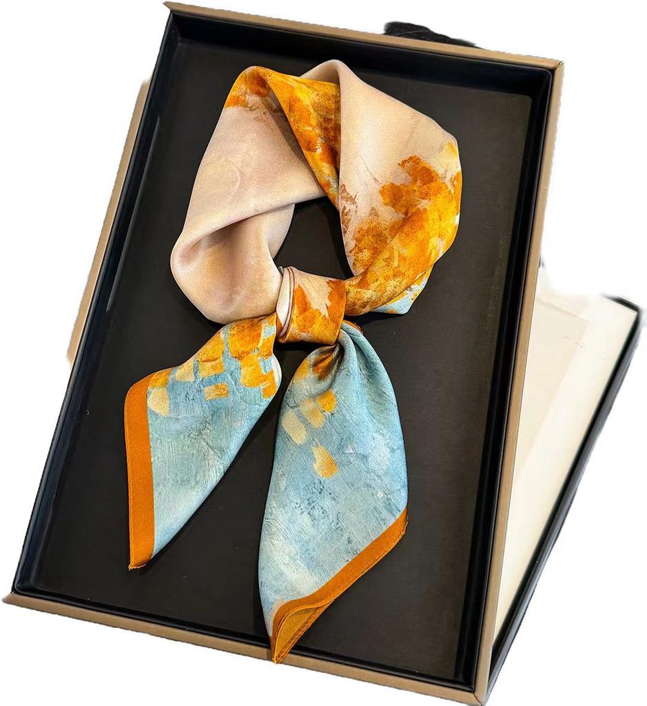 Natural Silk Scarf Women Neck Pashmina Kerchief Foulard Female Bandana Scarves Hijab Shawl Wraps Square Headkerchief