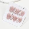 Autocollants Manucure Cat Eye Nude: Élégants Ongles Postiches Portables Faits à la Main pour Femmes