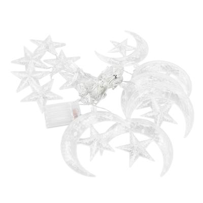 Stern Mond Lichterkette 3,3yd 126LED Dekorative Lichterkette für Ramadan Festival Hochzeitsfeier