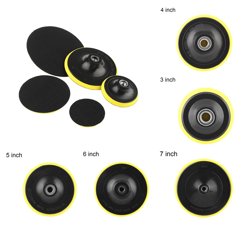 1 pz 3/4/5/6/7 pollici auto M14 piastra di supporto tampone gancio e anello lucidatura tampone dia.75,100,125,150,180mm utensili manuali