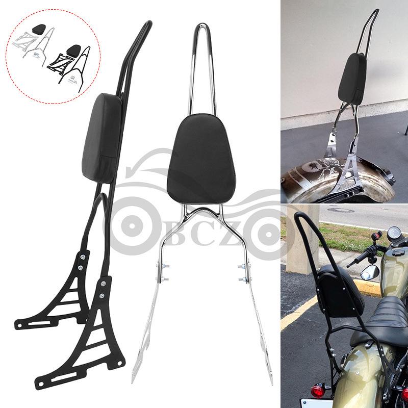 Harley 883 XL1200 Pointed Bow Passenger Backrest & Luggage Rack (2004-2013)
