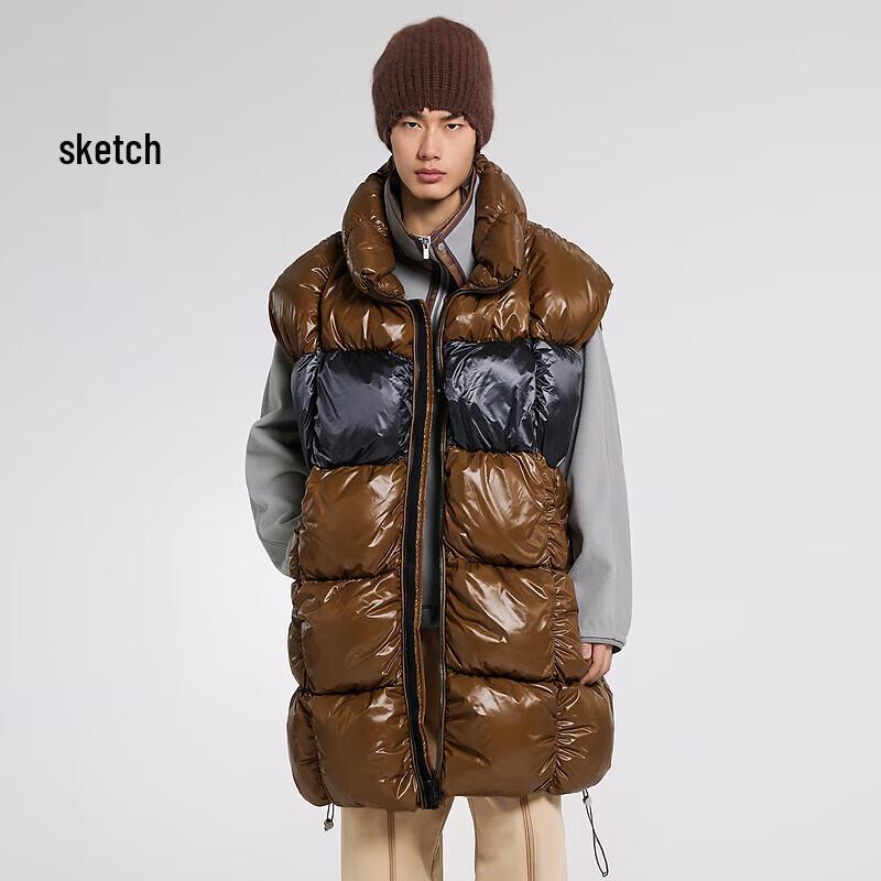 

CROQUIS Men s Color Block Stand Collar Down Vest S