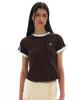 Partimento Woman College Striped Ringer Tee_Brown
