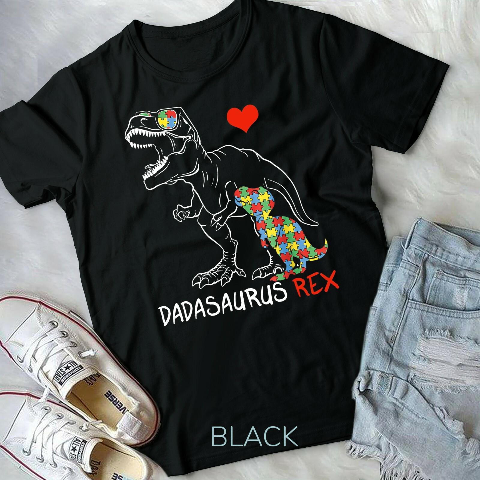Dadasaurus Daddy Rex Autism Awareness Proud Dad Father Day T-shirt L