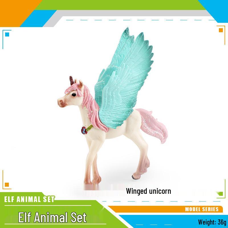 European Mythical Creatures: Pegasus Unicorn Elf Horse and Deer Fox Figurines for Children