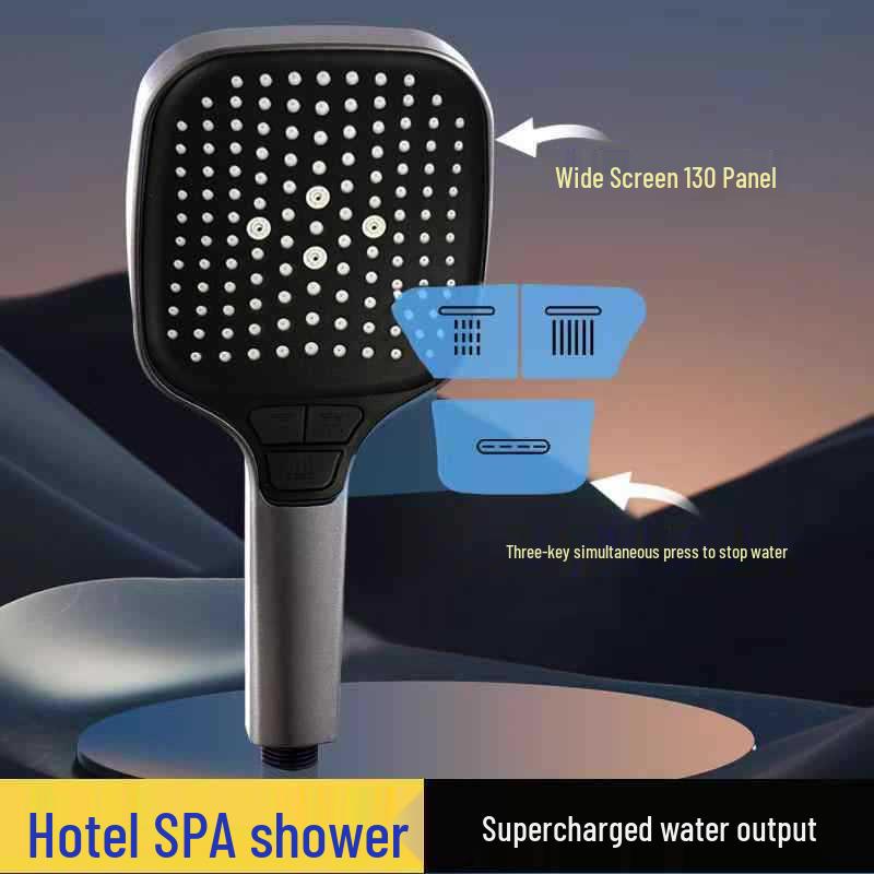 Handheld Water Heater Shower Head with Large Panel for Household Bathrooms