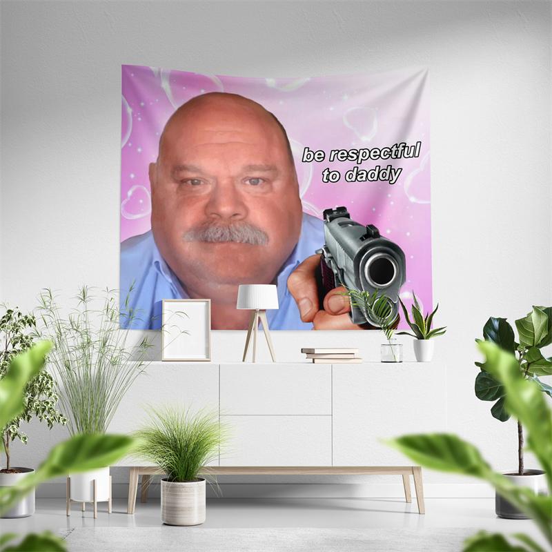 Aertemisi Bertram Winkle Be Respectful to Daddy Funny Meme Tapestry Wall Hanging Art for Bedroom Living Room Decor Party
