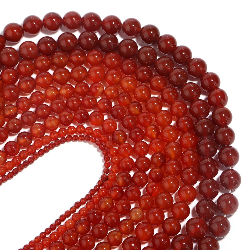 Vintage Red Agate Round Stone Loose  Beads for Jewelry Making Necklace  4-12mm