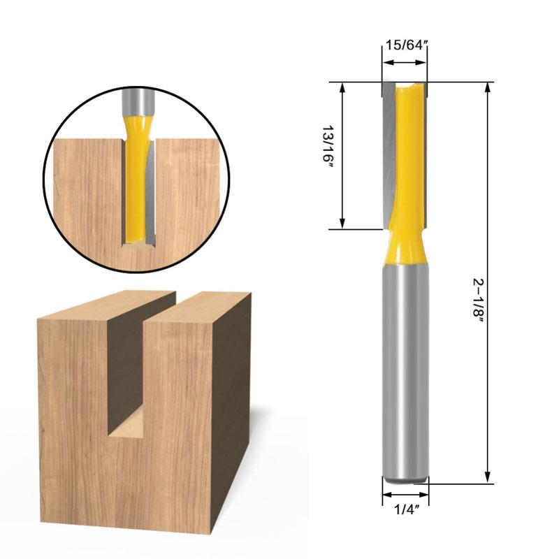 6pcs Router Bit Set 6mm 1/4inch Shank Trimming Straight Milling Cutter Wood Bits