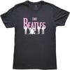 The Beatles T Shirt Band Silhouettes Hi Build Logo Official Unisex Black Size S