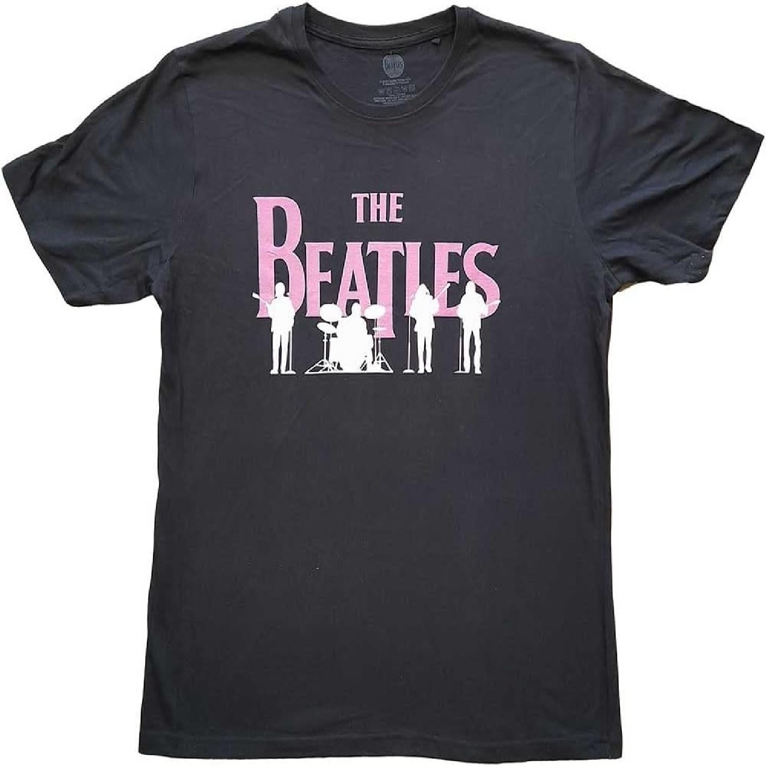 Футболка The Beatles Силуэты Группы Логотип Hi Build Официальная Унисекс Черный Размер S S