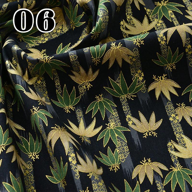 

100cm Japanese Style Cotton Fabric Gilding Flower Printed Cloth for Clothes Bags Upholstery DIY Sewing Soft Pure Cotton Fabric Fixed Width 140cm