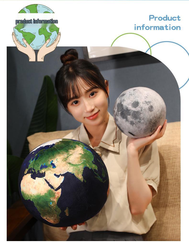 Sun Moon Mars Plush Planet Pillow - Creative Spherical Toy & Photography Prop for Kids