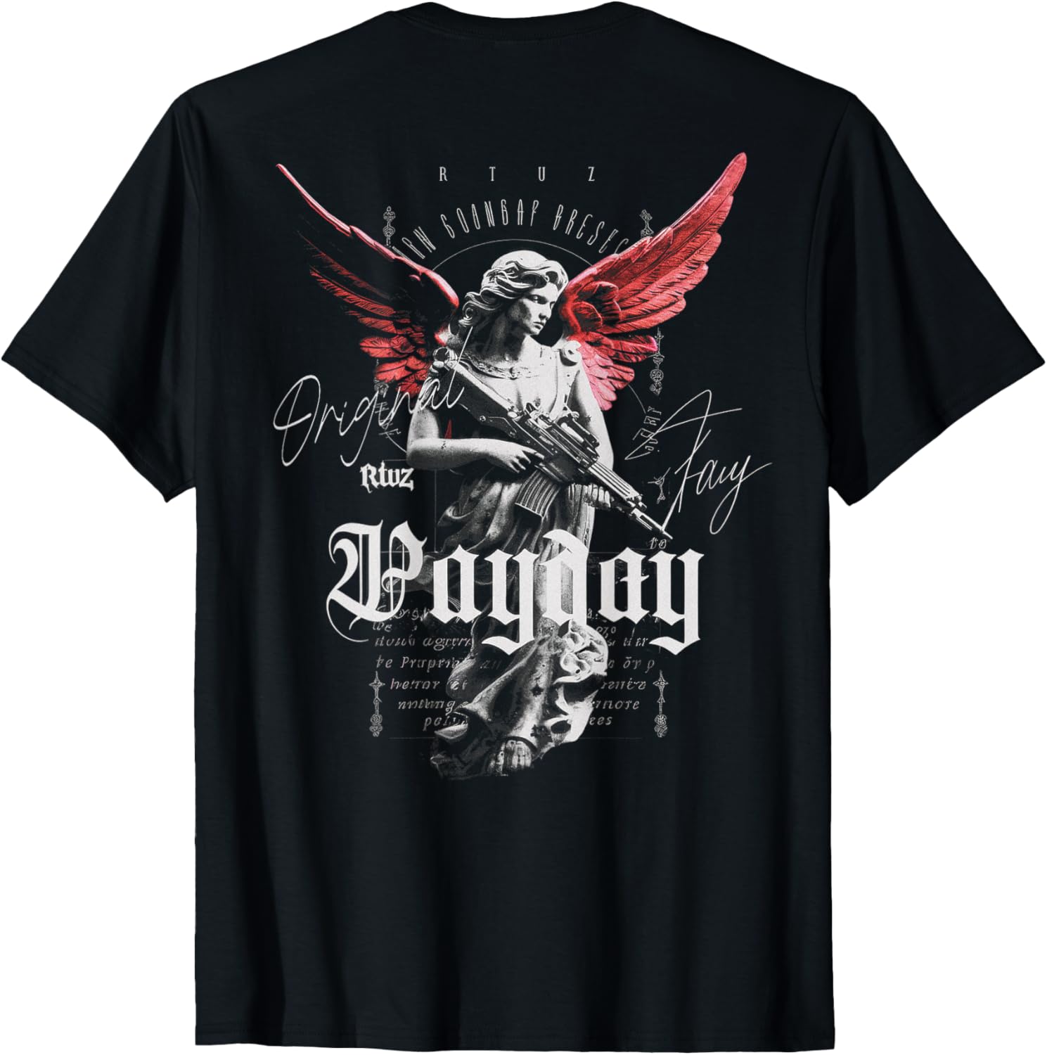 

Hip Hop Vintage Edgy Urban Y2K Back Print T-Shirt - Unisex-Adults-Kids, Black, Small 5XL різнокольоровий