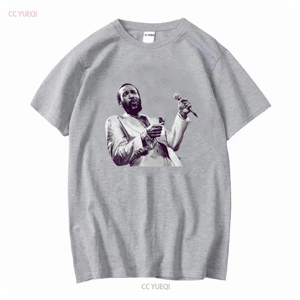 Marvin Gaye Photo T Shirt Concert Whats Going On vintage Washed Unisex Versatile Comfortable designer clothes fashion