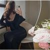 Knit Slim Round Neck Hollow Out Women Dress Summer Solid Soft Long Sleeves Lady Robe