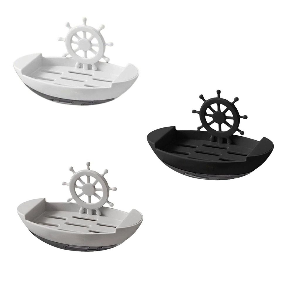 Plastic Boat-Shaped Soap Dish Drainage Cartoon Soap Dish Decor Soap Holder Bathroom