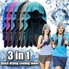 BEPAN Summer Cooling Hoodie Towel Sweat-absorbent Cool Anti-UV Cycling Soft Cold Sensing Quick-drying Scarf for Fitness Hiking Fishing