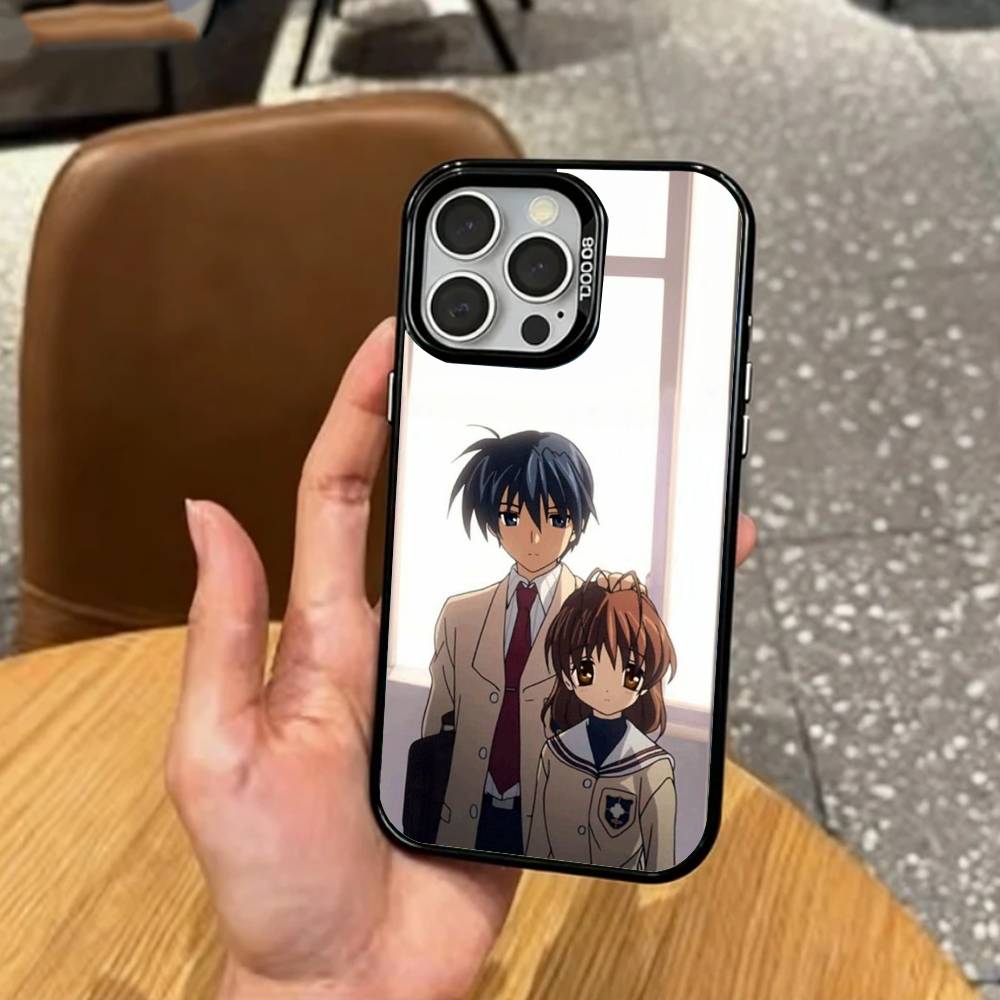 

E-Emotional C-Clannad Phone Case For iPhone17,16,15,14,13,12,11 Plus,Pro Max Colored Silver Plated Inside Cover iPhone13PRO