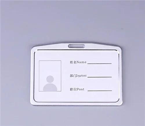 Credit Card Cover Women Aluminum Alloy Work Name Card Holders Case Business Work Card ID Badge Lanyard Holder Metal Bags