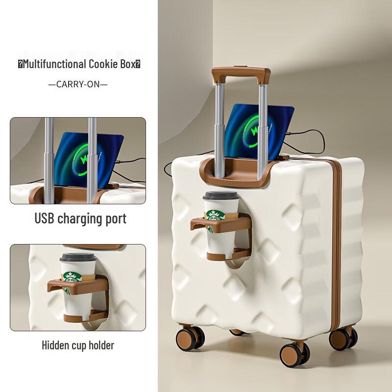 Ruyishi Lightweight Travel Luggage with USB Charging Port 20 inches