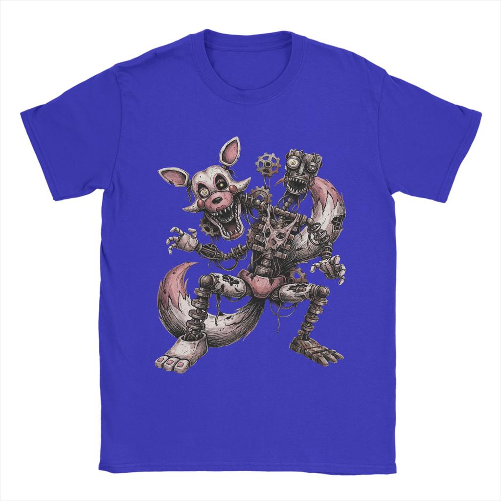 Mangle White Fox Pink Accents Horror Icon Freddyed Bonnie Game TShirts for Men Humor Pure Cotton Tee Shirt T Shirts Summer Tops